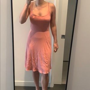 Rose spaghetti strap midi length dress size Medium